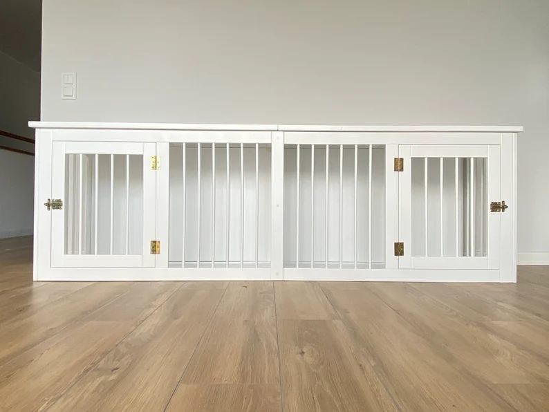 CE الخشب أثاث الحيوانات الأليفة باب مزدوج الخشب الكلب قفص اليدوية W140 * D50 * H50cm