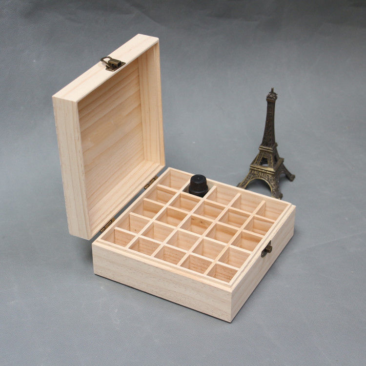 صندوق خشبي بغطاء مربع قابل للإزالة لتخزين الفاكهة الجافة 41 * 31 * 24 سم