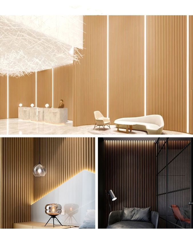 ألواح الحائط الداخلية الزخرفية ألواح السقف PVC مطلية الخيزران الألياف الفنية اللوفر ألواح الخلفية WPC ألواح الشلطة المزدوجة