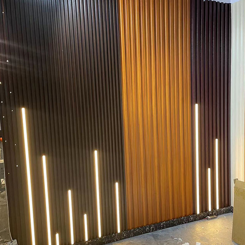 لوحات جدار WPC الملونة ديكورات الجدار الداخلية سهلة التثبيت