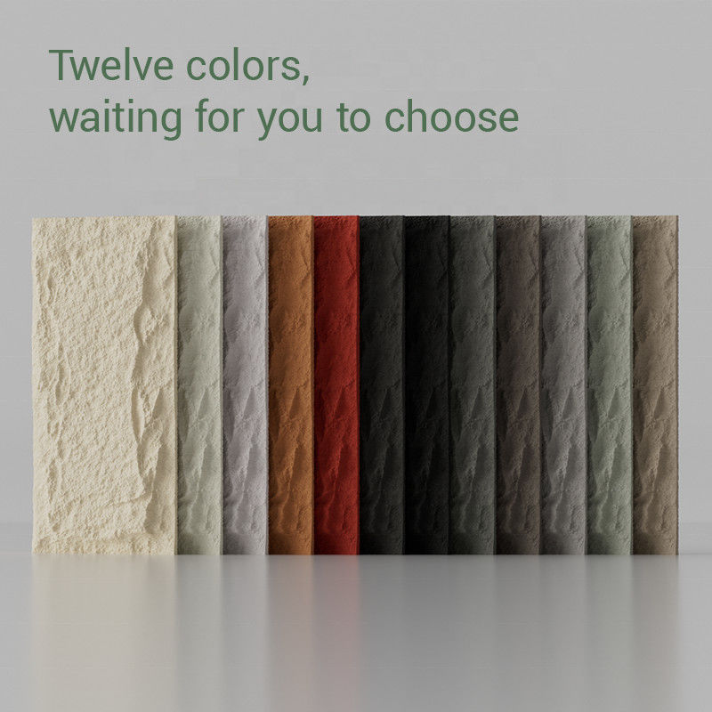 لوحة حائط من الحجر الاصطناعي من البولي يوريثان الحجر الفطر 3D لوحة حائط حجرية زخرفية