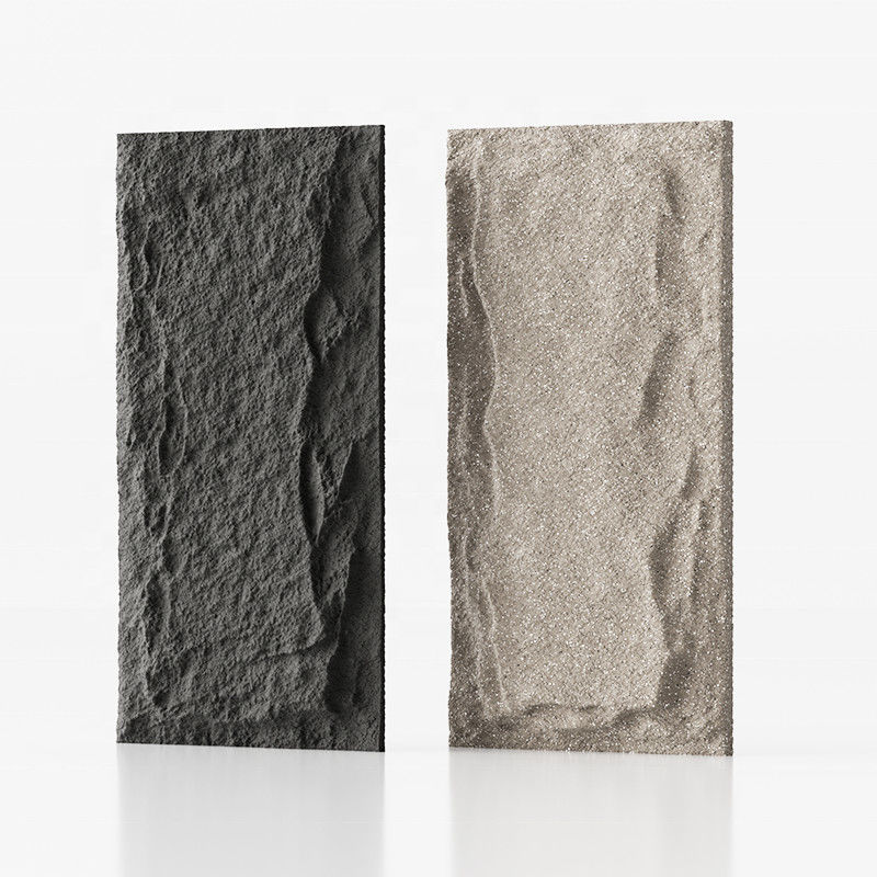 لوحة حائط من الحجر الاصطناعي من البولي يوريثان الحجر الفطر 3D لوحة حائط حجرية زخرفية