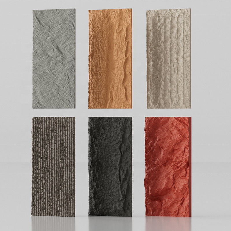 لوحة حائط من الحجر الاصطناعي من البولي يوريثان الحجر الفطر 3D لوحة حائط حجرية زخرفية