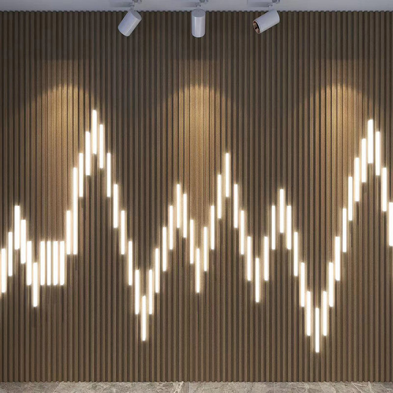 تصميم جديد خشبية حبة مقاومة للماء ألواح الجدار WPC تصاميم لتزيين الداخلية سهلة التثبيت