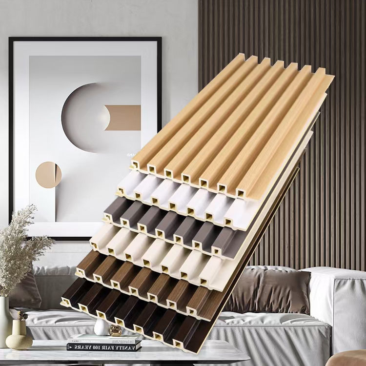 لوحة حائط Wpc ديكور داخلي ألواح داخلية خشب بلاستيكي مركب لوحة حائط Wpc PVC لوحة حائط Wpc مدفوعة خطأ أسود