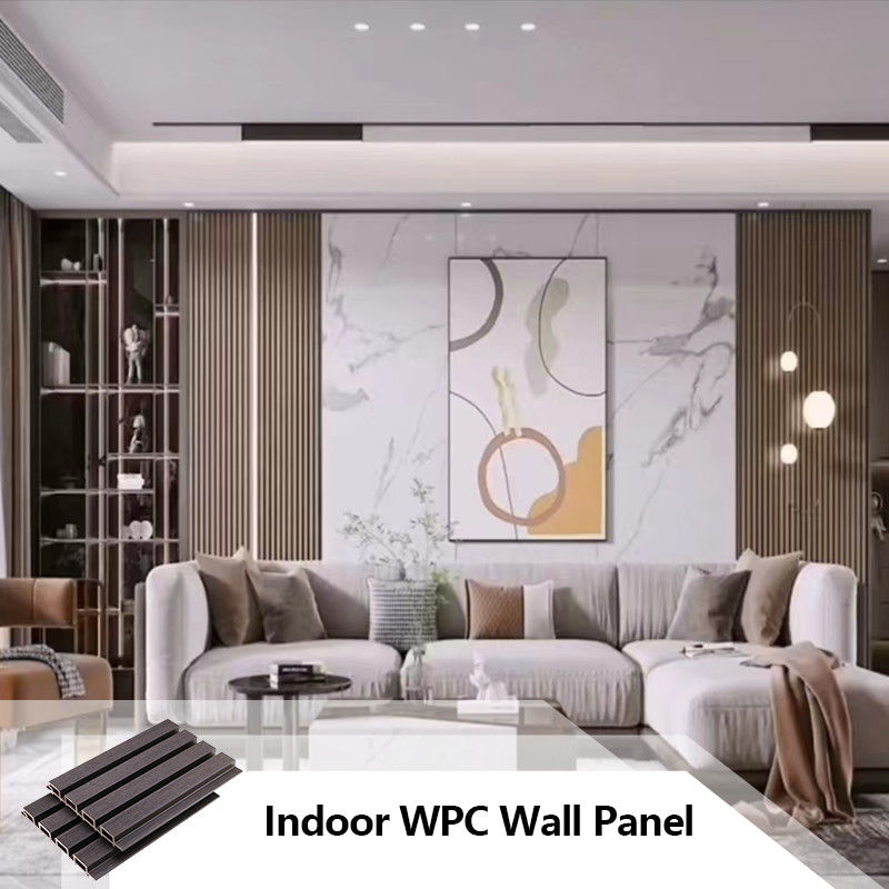 لوحة حائط Wpc ديكور داخلي ألواح داخلية خشب بلاستيكي مركب لوحة حائط Wpc PVC لوحة حائط Wpc مدفوعة خطأ أسود