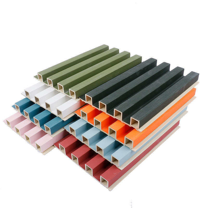 ألواح لامبرين الزخرفية ثلاثية الأبعاد من البولي فينيل كلوريد (PVC) مضلعة من الخشب المركب، ألواح حائط WPC، حماية من الحريق حسب طلب العميل