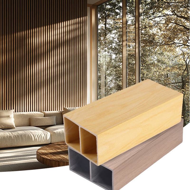 أنابيب خشبية مركبة من الخشب والبلاستيك لامعة لتزيين المنزل الداخلي بلون مخصص