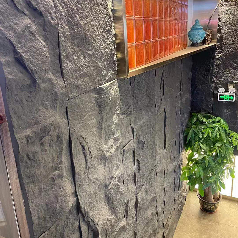 لوحات الحائط الحجرية المزيفة 3D لوحة Wainscoting PU لتزيين الجدران الداخلية