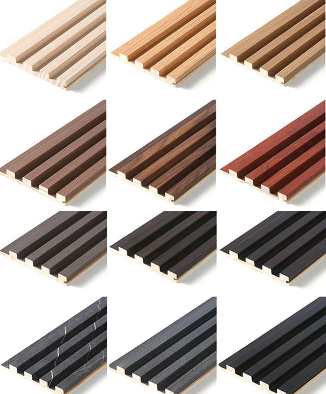 لوحة حائط PVC WPC لوحة خشبية محفوفة بالحبوب لوحة ثلاثية الأبعاد للزخرفة