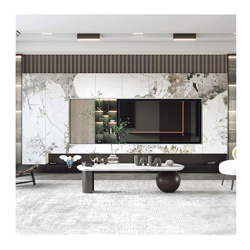 لوح وبديل رخام من البولي فينيل كلوريد (PVC) مقاس 4 × 8 قدم، ألواح حائط بديلة للرخام، لامعة للغاية، مطلية بالأشعة فوق البنفسجية