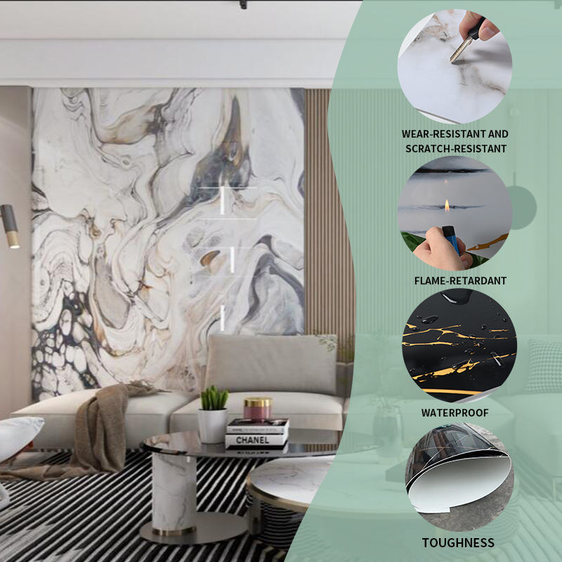 ذهب مسحوق الحجر جدار الوريد بابل الرخام مصممة فوق البنفسجية الرخام عالي اللمعان الرخام مقاوم للرطوبة الكبيرة الخصم سمك ورقة الرخام بي بي سي