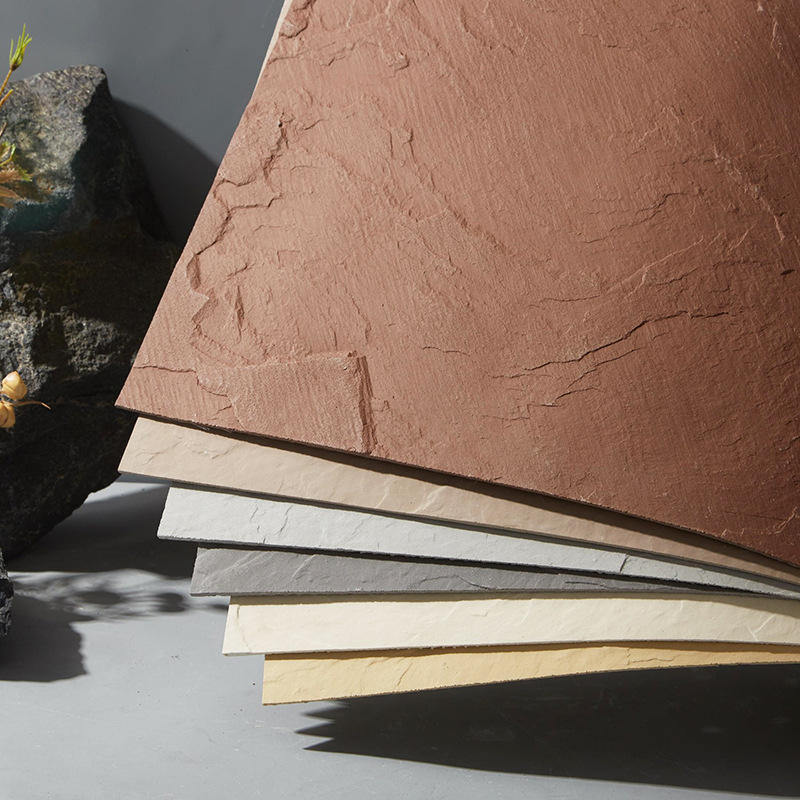 مضاد للماء مضاد للنار حجر مزيف ناعم لوحات الحائط من الترافرتين النمط الكلاسيكي قابلة للثنية صناعية قابلة للاضطرابات