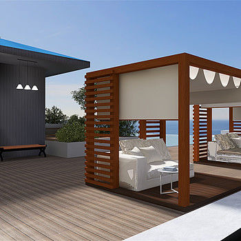 Co قذف الخشب البلاستيك المركب الجدار الخارجي الكسوة 222mm × 25mm