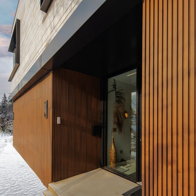 لوحة الحائط WPC الداخلية الحديثة للشبكة 195mmx28mm مقاومة العفن