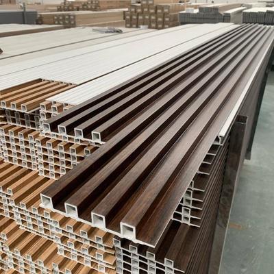 داخلية WPC لوحة الحائط المزدوجة 3D PVC الخشب بديل خارجية / تجارية / مطبخ / صالة الألعاب الرياضية ألواح الحائط الصلبة