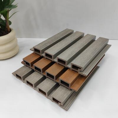 WPC نمط هندسي عصري مائة المقاومة للماء لوحة الحائط الخارجي المكونات الخارجية 5+ سنة الضمان الحل الجرافيكي